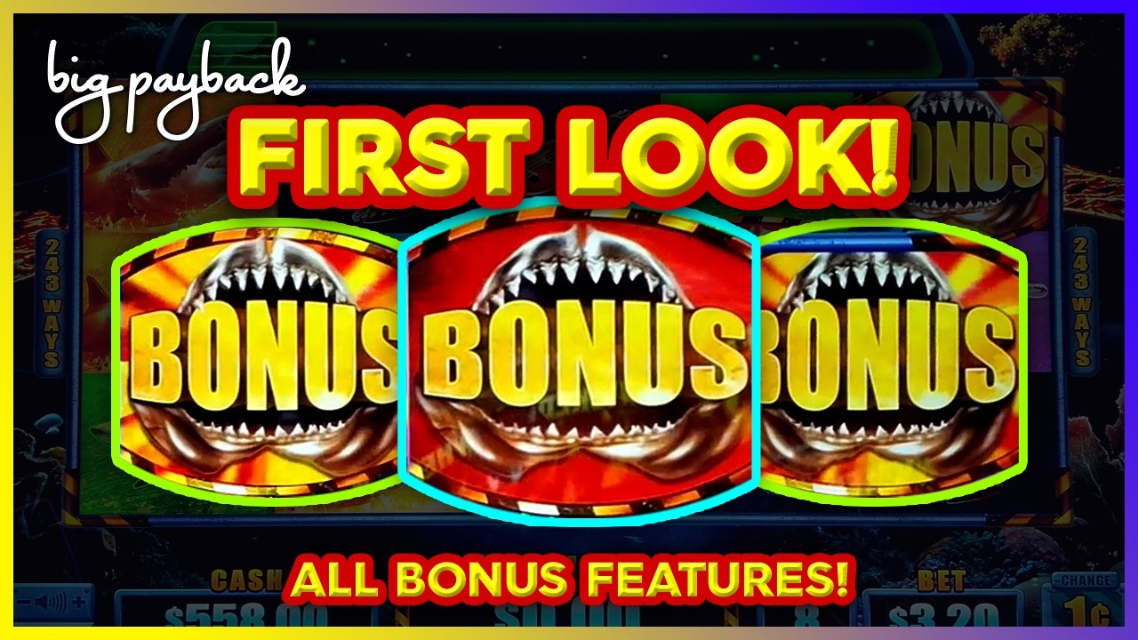 SHARKY BIG BONUS スロット ALL BONUSES! Shark Week On Location Slots! Downtown Grand Las