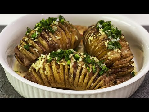 Картошка гармошка с беконом в духовке