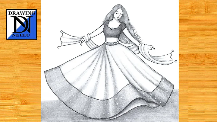 How to draw a Indian Girl Lehenga -Drawing easy || Pencil sketch for beginner || Girl drawing