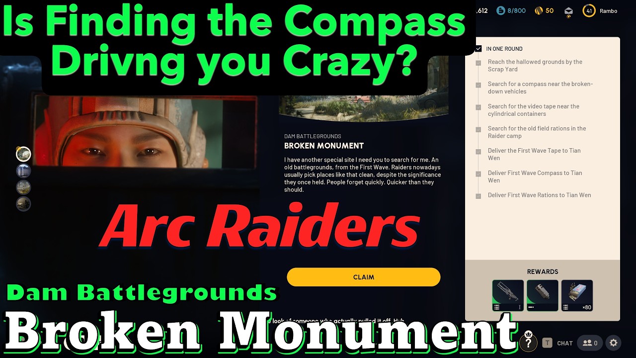 Arc Raiders Broken Monument finding the Compass can be a pain. This will help. 