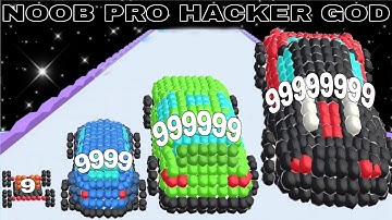 NOOB VS PRO VS HACKER VS GOD in Marble Cars Run 3D
