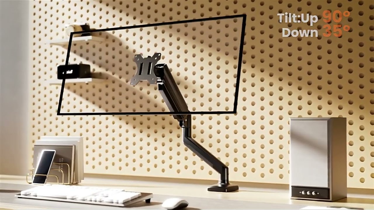 SUNCHHAYA Clean Desk Setup with a Single Monitor Arm | Desk Upgrade