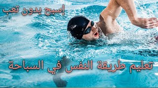 تعليم السباحة  طريقة التنفس فى سباحة الحرة مع الشرح