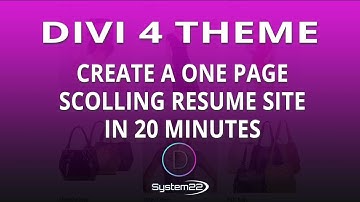 Divi 4 Create A One Page Scolling Resume Site In 20 Minutes 👈