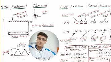 G76 cycle program | fanuc external threading program | g76 code | cnc machine programing | threading