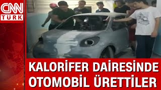 Liseli öğrenciler kalorifer dairesinde otomobil üretti!