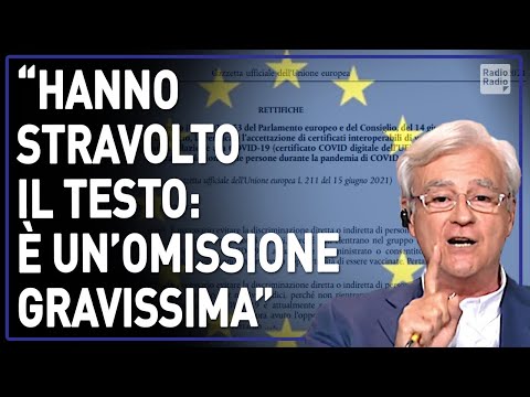 EUROPA COSTRETTA A RETTIFICARE REGOLAMENTO GREEN PASS ▷ RINALDI: "OMESSI I NON VACCINATI PER SCELTA"