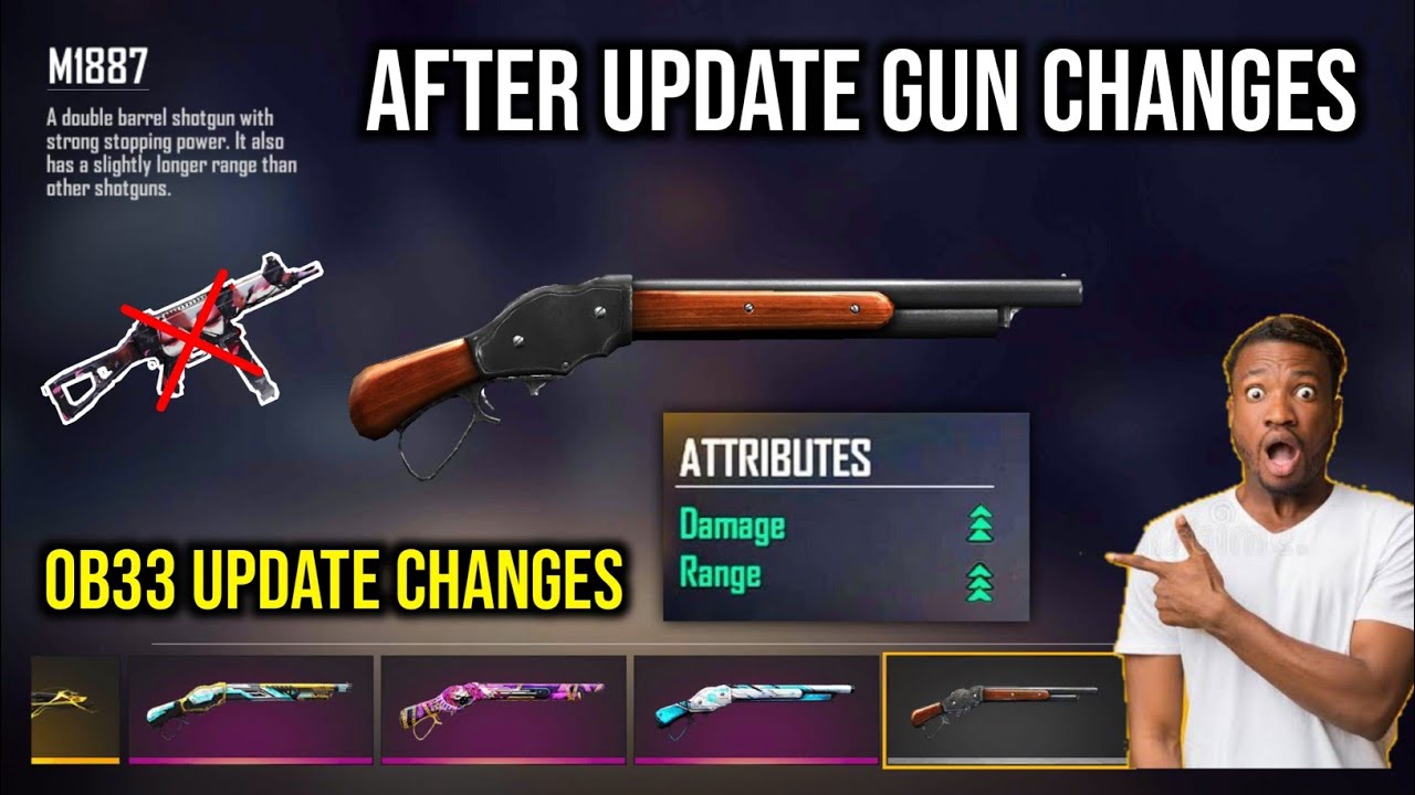 M1887 Changes After OB33 Update Free Fire | All Gun changes After Update Free Fire - RGZ