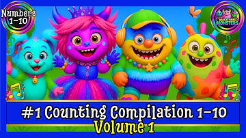 #1 Counting Compilation  | 1-10 | Learning Through Focused Practice | Magic Mini Monsters
