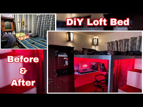 DiY Loft Bed | Budget Loft Bed | Small gaming room setup | 2021