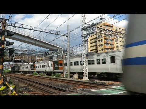 併走バトル 平日上り14:32 185系踊り子 vs E217系 横浜環状北線工事