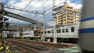 併走バトル 平日上り14:32 185系踊り子 vs E217系 横浜環状北線工事