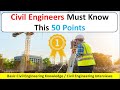 Useful Information for Civil Engineers || Civil Engineering Interview Question 2021