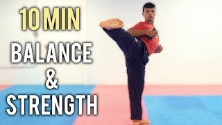 10 MINUTE TAEKWONDO WORKOUT FOR BALANCE & STRENGTH