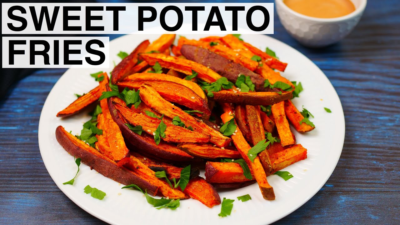 How to Make SWEET POTATO FRIES Recipe (Oven Baked CRISPY Fries Recipe with Dipping Sauce) YouTube