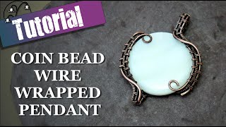 Coin Bead Wire Wrapped Pendant