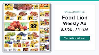 Food Lion Weekly Ad (8/5/26 - 8/11/26) Top 10 Deals