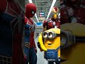 Minions Vs Spiderman &amp; IRON man #shortvideo #minions #spiderman