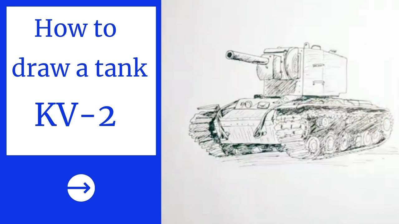 How to draw a tank KV 2 tank drawing YouTube