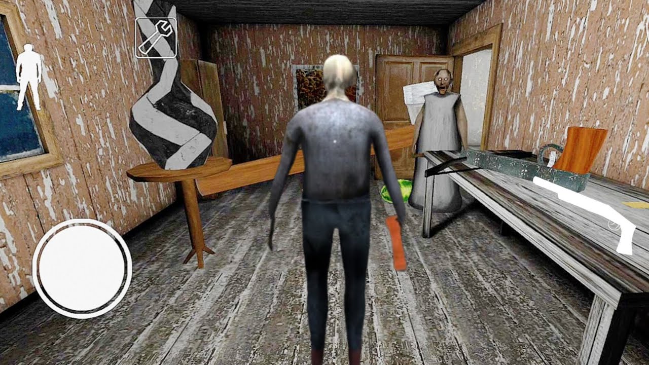 PLAING AS GRANDPA IN GRANNY CHAPTER 1 GAMEPLAY ESCAPE IN DOOR 