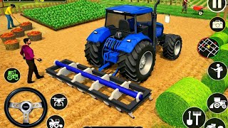 Modern Tractor Farming Driving Simulator 3D - New Tractor Games - Android Gameplay - Blue Tractor 🚜 screenshot 1