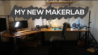 MY NEW MAKER LAB! Electronics, soldering, 3D printer and my new overhead rig!