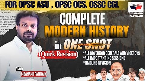 ⚡️Modern History in One Shot 💯 | QUICK REVISION for OPSC ASO , OSSC CGL , OPSC OCS, RI ARI AMIN ICDS