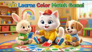 Cat Learns Color Match Game | Rainbow Colors Learning Adventure, Kids Fun &amp; Nursery Rhyme 🐱🌈