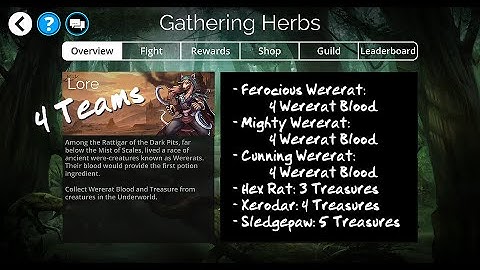 Gems of War - Gathering Herbs World Event for Week of June 28, 2021 (4 Teams)