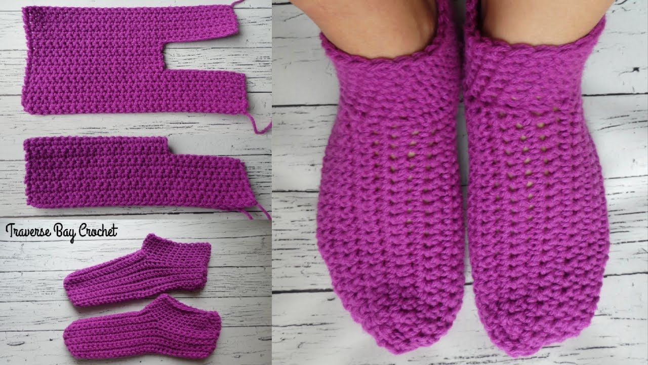 Easy Peasy Adult Crochet Slippers - YouTube