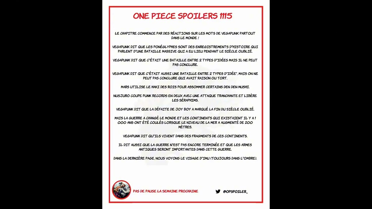 One piece 1115 spoiler en français 