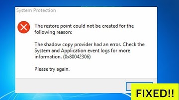 How To Fix "Cannot Create Restore Point 0x80042306" Error in Windows