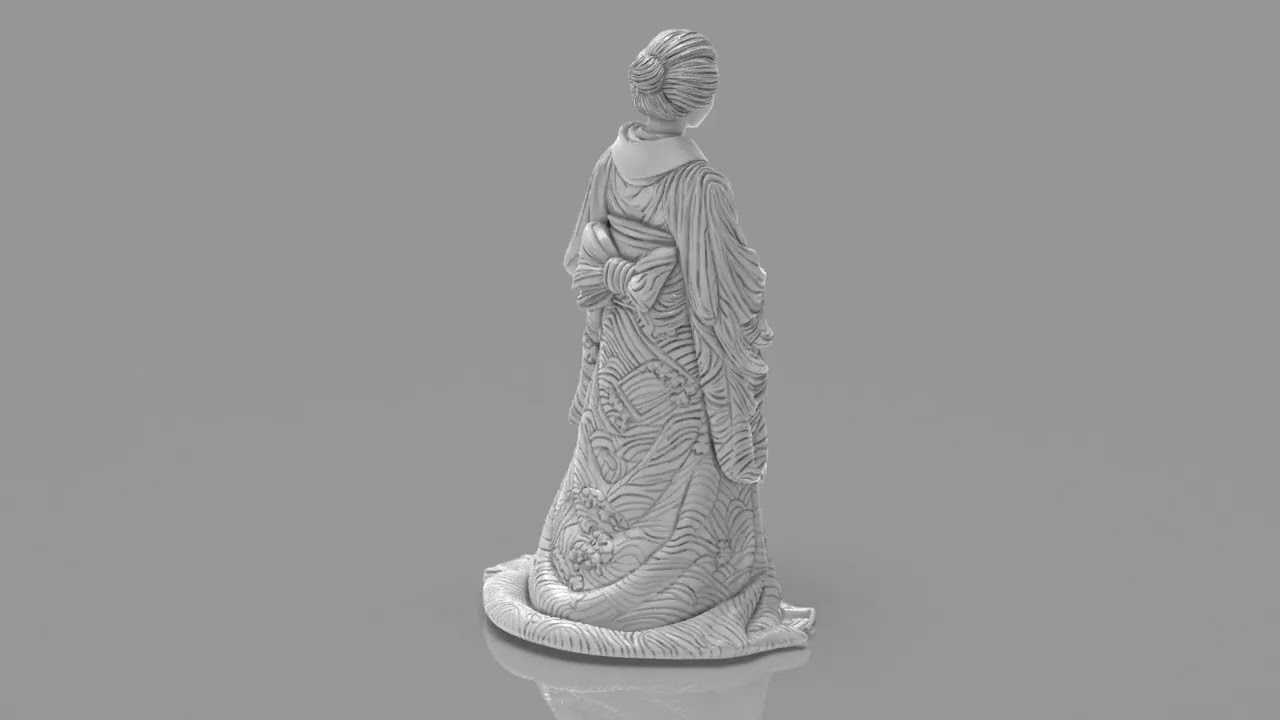 Traditional Japanese Geisha – Elegant Kimono Female 3D Model 739