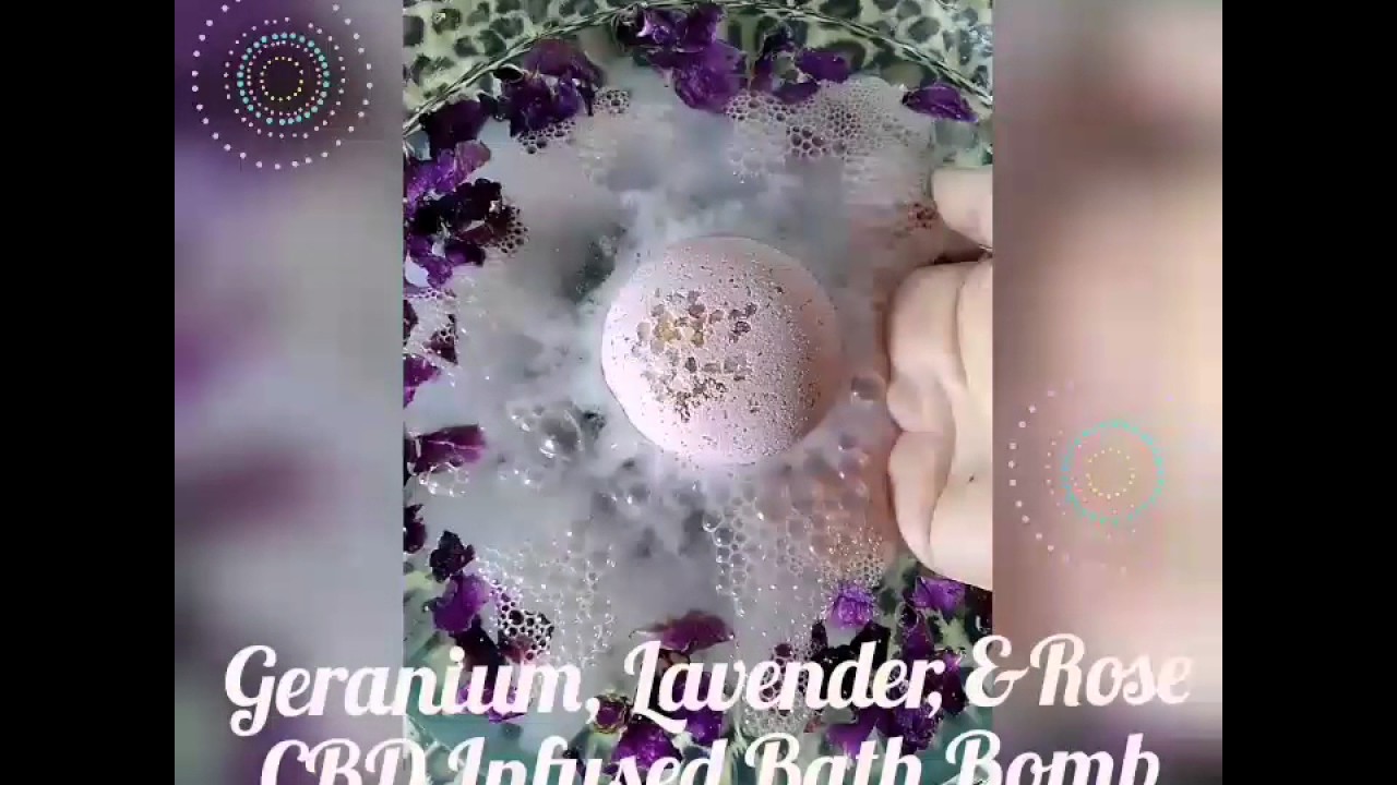 Geranium, Lavender & Rose CBD Infused Bath Bomb