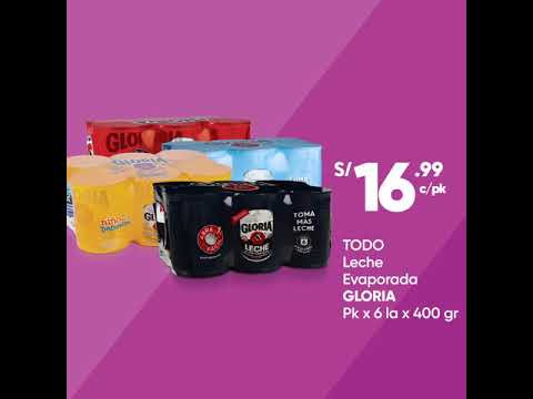 Leche Evaporada Gloria Pk x 6 la 400gr a S/16.99 c/pk - Leche Evaporada Gloria Pk x 6 la 400gr a S/16.99 c/pk