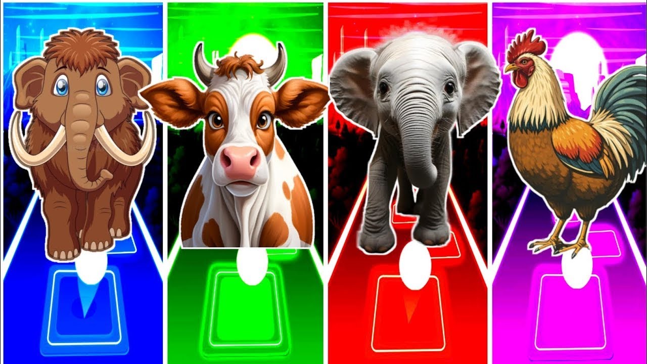 Funny Mammoth 🆚 Funny Cow Dance 🆚 Funny Elephant 🆚 Funny Chicken 🌟 Best Tiles Hop Edm Ru