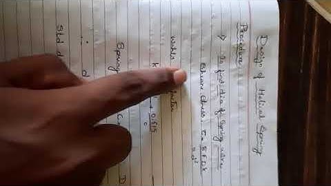 Dme 2 , module 2: Helical Springs , Design procedure of Helical circular springs