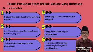 Teknik Penyediaan Soalan Objektif Aneka Pilihan Teknik Penyediaan Soalan Objektif Aneka Pilihan