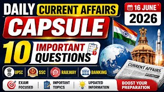 🔥 Daily Current Affairs Today | 10 Important Questions | UPSC SSC Railway Banking @MJJOBALERTS