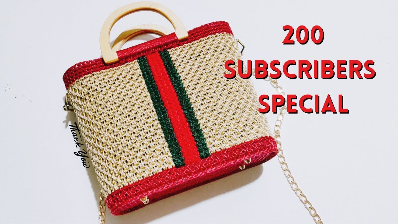HOW TO CROCHET GUCCI INSPIRED BAG : PART 1/6 