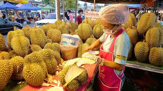   Master keterampilan memotong durian raksasa berkualitas AAA - makanan jalanan Thailand