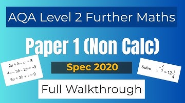 Further Maths GCSE FM AQA Specimen Paper 1 Non Calc Walkthrough