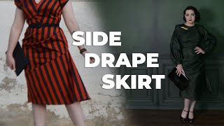 Making an Asymmetric Draped Skirt // Pattern Drafting and Sewing