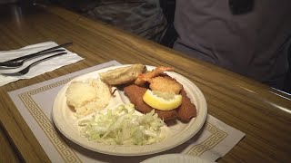Fish Fry Friday! Mike Polk Jr. tries out the fish at the Slovenian National Home in Cleveland