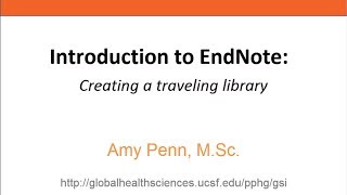 Introduction to EndNote - Creating a traveling library