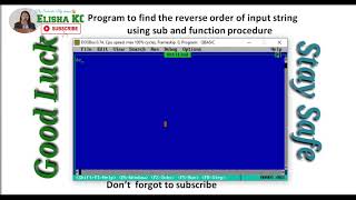Programmingll-REVERSE -SUB/FUNCTION PROCEDURE For SEE Students #programming #reverse #SEE