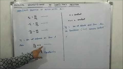 physical significance of hamilton