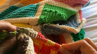 Tunisian Crochet: Afghan Sampler Block 44 (Bicolor Squares)