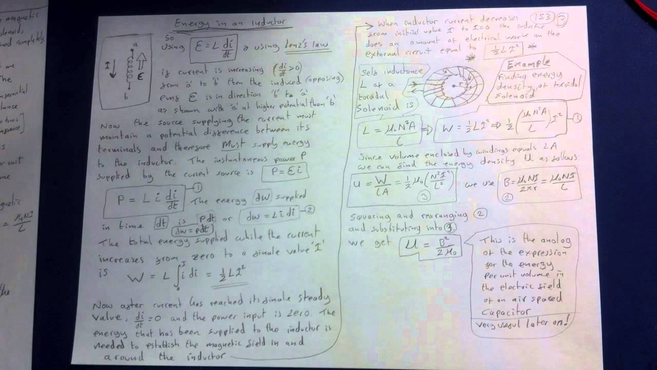 Energy Density of Inductor EM Calculating Inductance 3 YouTube