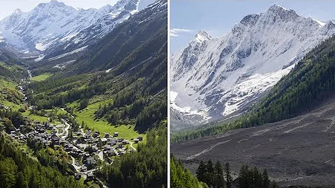 Swiss glacier collapses, destroying 90% of an Alpine village